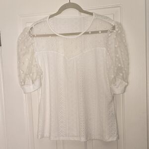 Elegant White Lace Women's Top